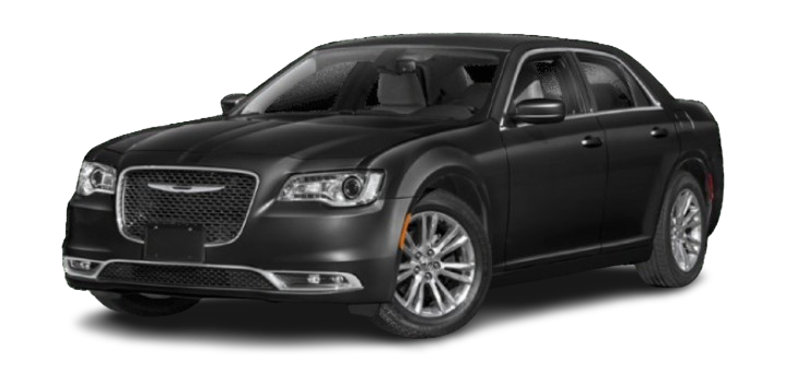 Black Chrysler 300 sedan with chrome accents used for executive car service in Summit, NJ.